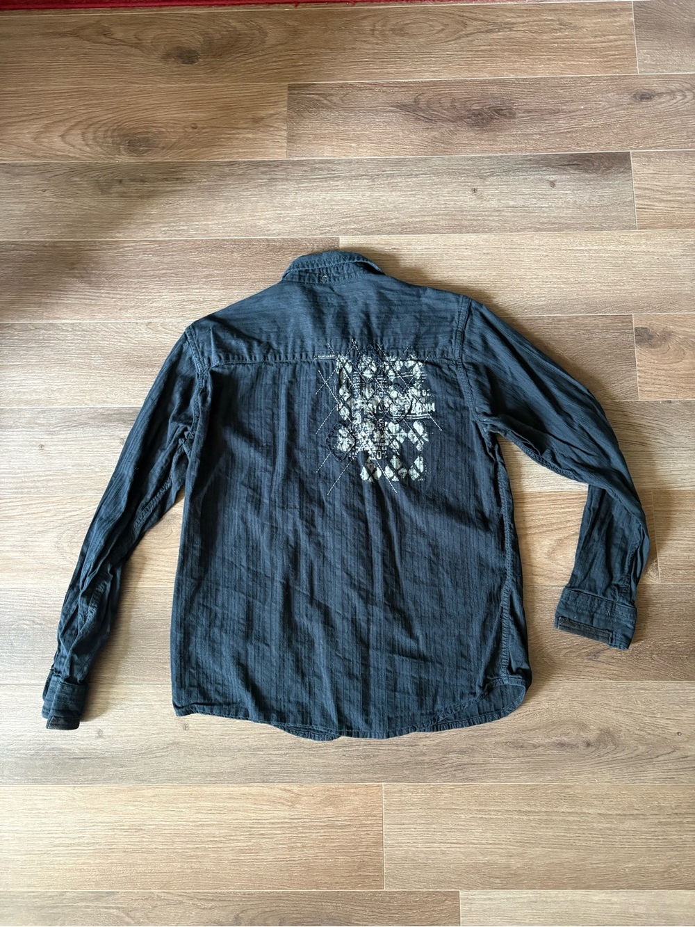 Black Graphic Button-Up Shirt - Picture 4 of 5